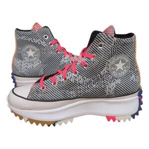 Converse Run Star Hike High Knit Mashup Blue Pink Platform Sneaker Womens 7.5